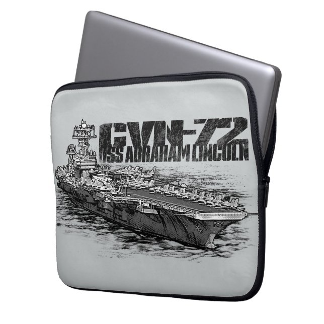 Capa Para Notebook CVN- 72 Abraham Lincoln Neoprene Bolsa de laptop 1 (Frente Esquerda)