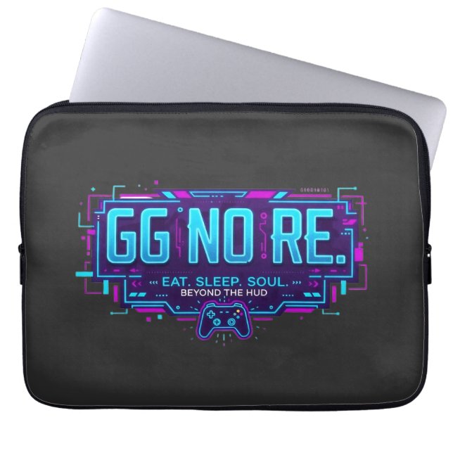 Capa Para Notebook ​Cyberpunk GG NO RE Gaming Aesthetic - Neon Gamer  (Frente)