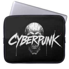 Capa Para Notebook Cyberpunk Grafite de Neoprene do Crânio