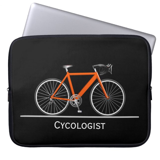 Capa Para Notebook Cycologist Pink Bike em Preto (Frente)