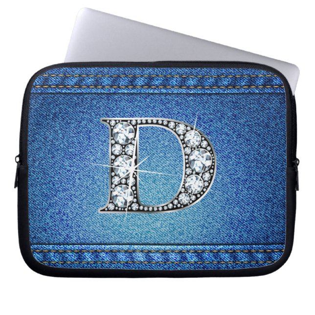 Capa Para Notebook D "Diamond" Denim Stitting Eletrônicos Bag (Frente)