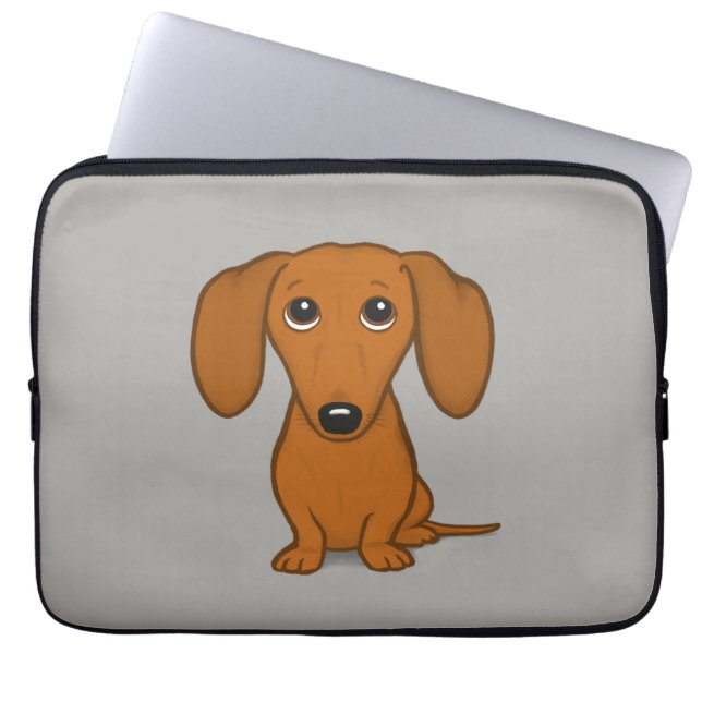 Capa Para Notebook Dachshund| Cachorro-Desenho (Frente)