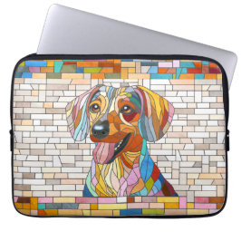 Capa Para Notebook Dachshund dog - Doxie - mosaico colorido