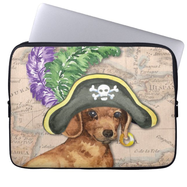 Capa Para Notebook Dachshund Pirate (Frente)