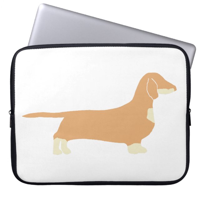Capa Para Notebook dachshund silo fawn e creme (Frente)