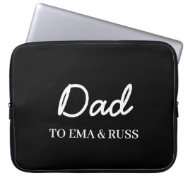 Capa Para Notebook Daddy Modern Kids Names Father’s Day Black