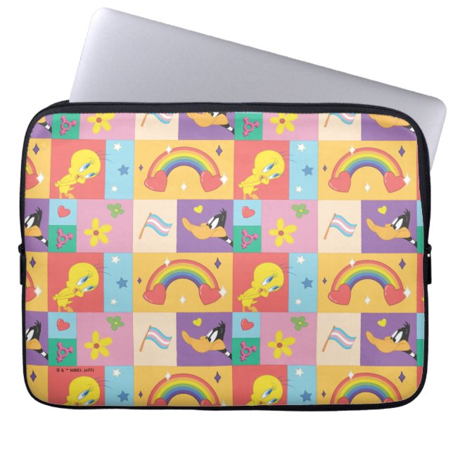 Capa Para Notebook DAFFY DUCK™ & TWEETY™ - Padrão de orgulho (Frente)
