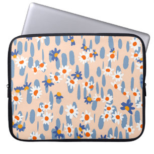 Capa Para Notebook Daisies Botânicas: Padrão De Vintage Sem Olhos.