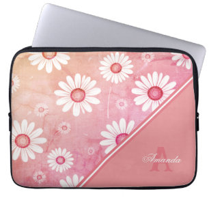 Capa Para Notebook Daisy Blooms: Padrão Floral Minimalista