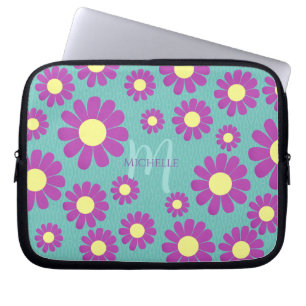 Capa Para Notebook Daisy Lilac Teal