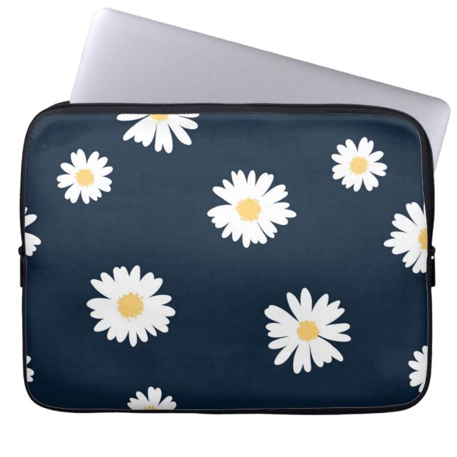Capa Para Notebook Daisy On Blue Pattern (Frente)