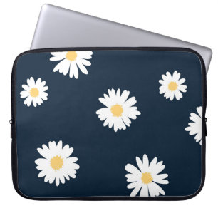 Capa Para Notebook Daisy On Blue Pattern