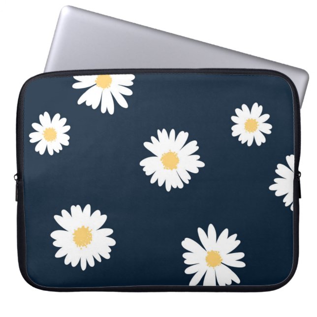 Capa Para Notebook Daisy On Blue Pattern (Frente)