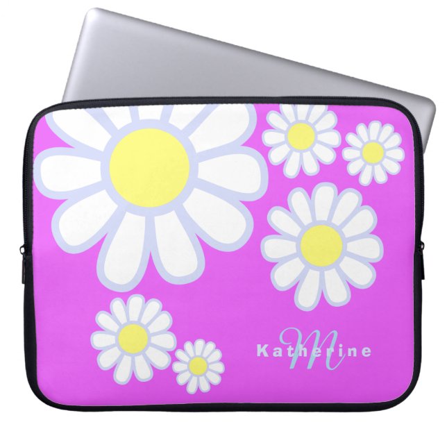 Capa Para Notebook Daisy Simple Monograma Violet (Frente)