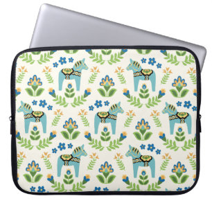 Capa Para Notebook Dala Horses Teal Sueco