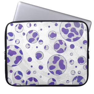 Capa Para Notebook Dalmaciana Purple e Bolinhas Branca