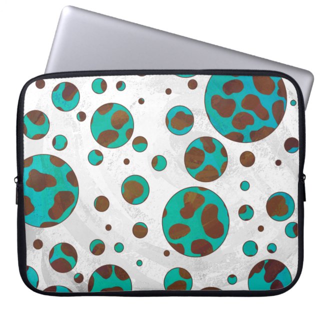 Capa Para Notebook Dalmaciano Brown e Teal Impressão (Frente)