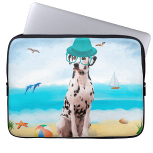 Capa Para Notebook Dalmation Dog on Beach