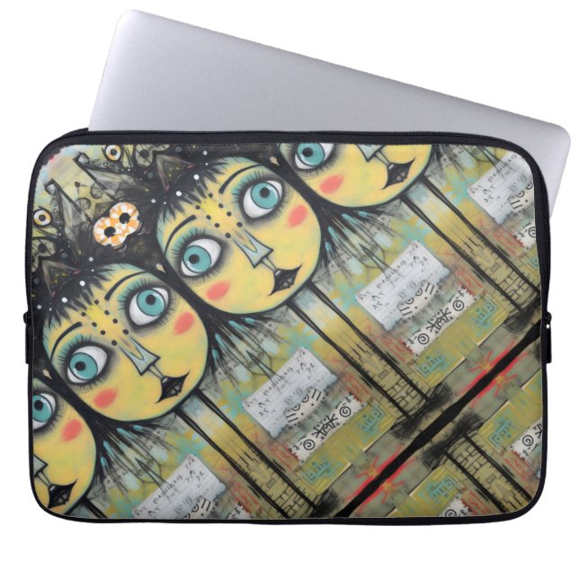 Capa Para Notebook Dama da Arte 12 Encantadora e angustiado (Frente)