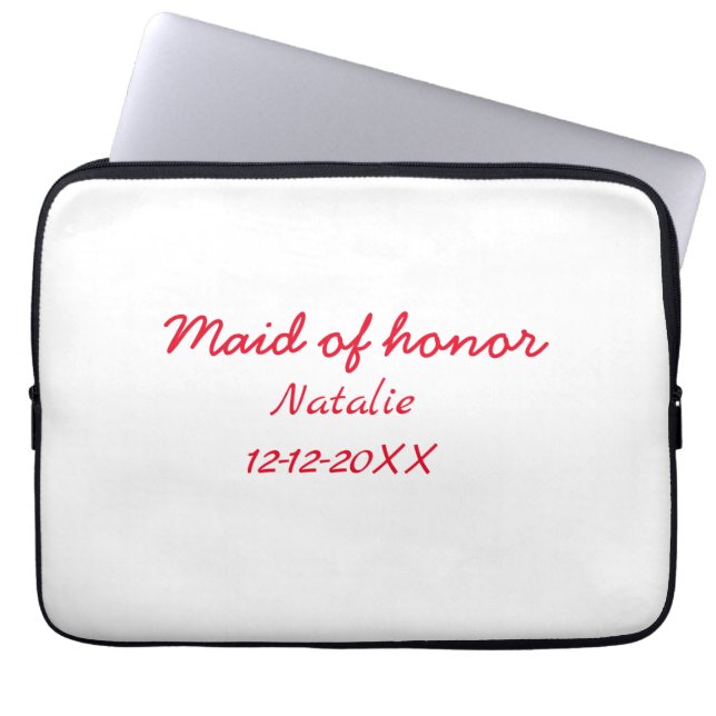 Capa Para Notebook Dama de honra adicionar nome data ano texto (Frente)