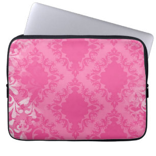 CAPA PARA NOTEBOOK DAMASCO COR-DE-ROSA FEMININO DO VINTAGE