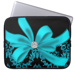 Capa Para Notebook Damasco do diamante (brilho da cerceta)