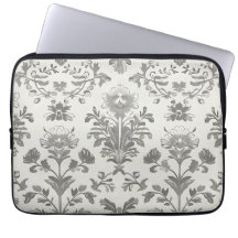 Damasco Floral Branco Vitoriano Vintage