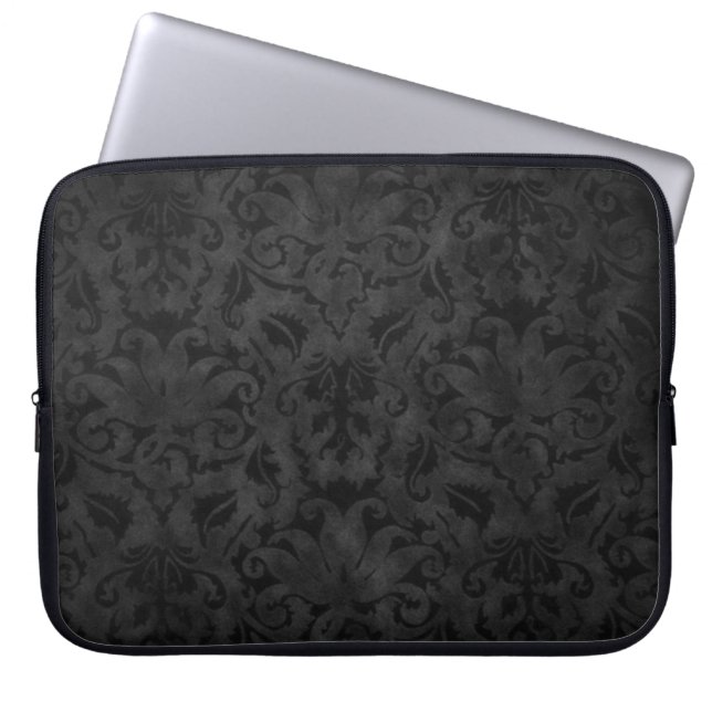 Capa Para Notebook Damasco Preto (Frente)