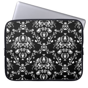 Capa Para Notebook Damasco preto e branco