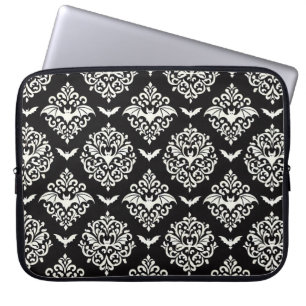 Capa Para Notebook Damasco preto e branco