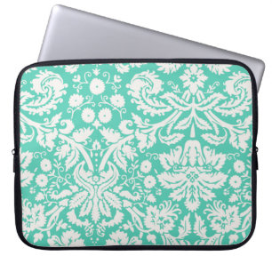 Capa Para Notebook Damasco verde de Seafoam
