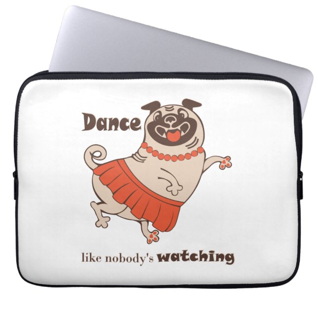 Capa Para Notebook Dança como se ninguém estivesse assistindo Pug Gir (Frente)