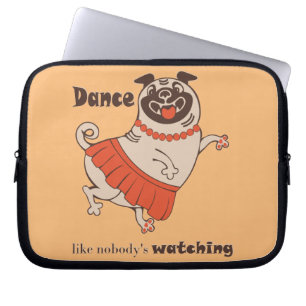 Capa Para Notebook Dança como se ninguém estivesse assistindo Pug Gir