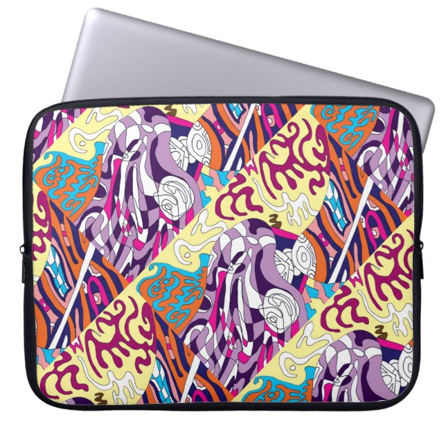 Capa Para Notebook "Dancing Sky Reaching Hill" Abstrato Art (Frente)