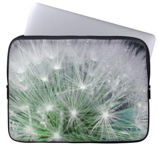 Capa Para Notebook Dandelion verde com gotículas (Frente)