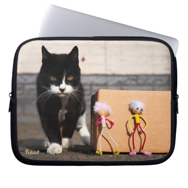 Capa Para Notebook De Fubby's verstoppen zich voor de kat Ping. (Frente)