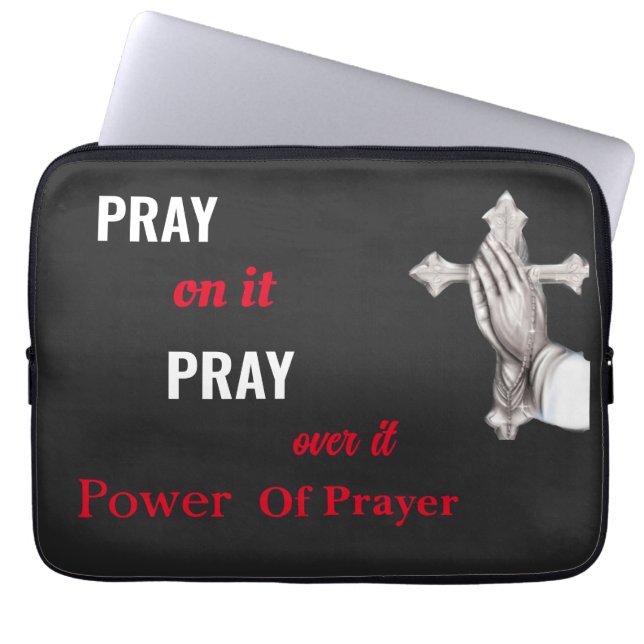 Capa Para Notebook "Dê poder à sua tecnologia com proteção divina - (Frente)
