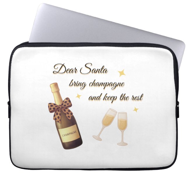Capa Para Notebook Dear Santa Champagne Design (Frente)