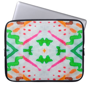 Capa Para Notebook Decoração de Aquarelle Boho. Travesseiro Azul Boho