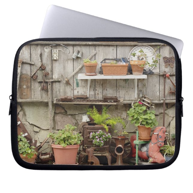 Capa Para Notebook Decorações em cerca de madeira, Ilha Catalina, (Frente)