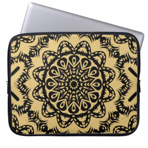 Capa Para Notebook Decorative pattern in oriental style. Color in boo