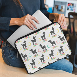 Capa Para Notebook Deer Pattern, Baby Deer, Boho, Flores, Lua