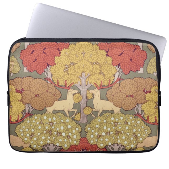 Capa Para Notebook Deer &Tree Squirrel Bird Rowan Berries Art Nouveau (Frente)