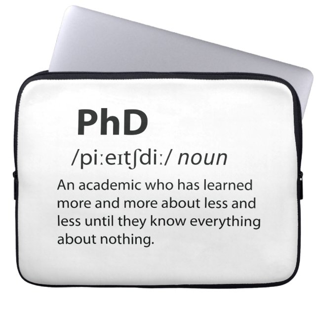 Capa Para Notebook Definição de Dicionário Engraçado PhD (Frente)