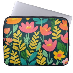 Capa Para Notebook Deixa flores design coloridas