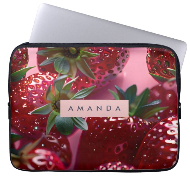 Capa Para Notebook Delícia Personalizada de Morango Suculento (Frente)