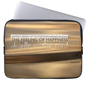 Capa Para Notebook Democritus Inspirational Citação "Felicidade"
