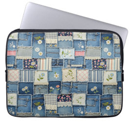 Capa Para Notebook Denim Remendado