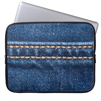 Capa Para Notebook Densidade com títulos: a textura do jeans fechado.