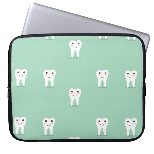Capa Para Notebook Dente feliz de Kawaii (Frente)
